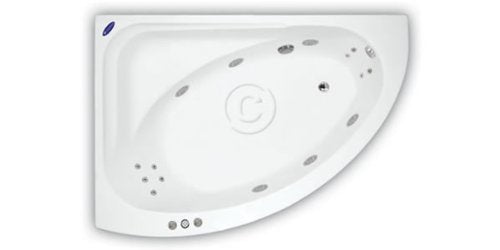 Pegasus Whirlpool Bath with 6 Chromotherapy Light Jets, Compact, LH, Panel