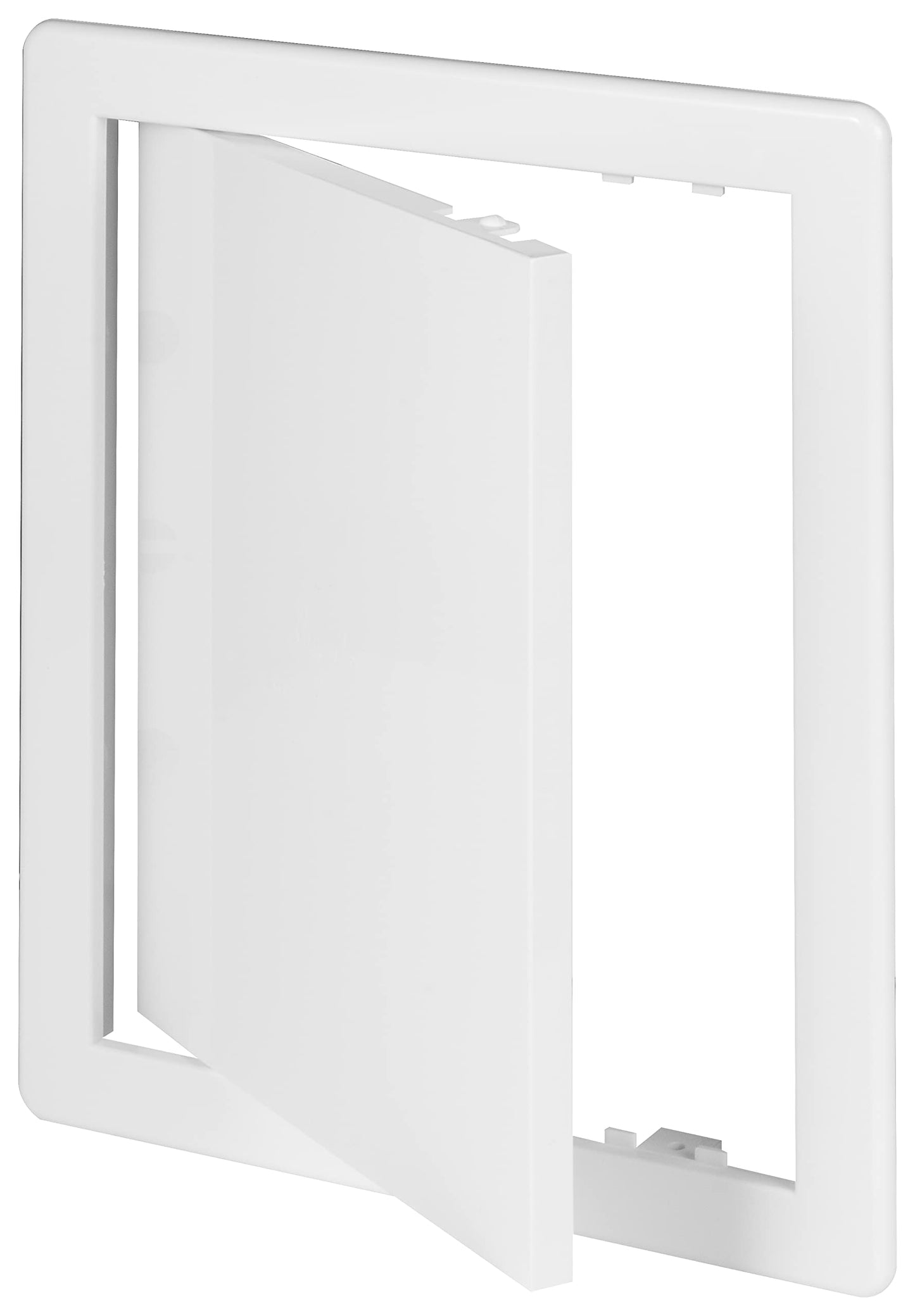 Awenta 200 x 200 mm Plastic Access Panel Door - White Opening Flap Cover Plate - Inspection Hatch - Door Latch - Concealed Hinge - Removable Door - Paintable Smooth Surface (8 x 8 Inches)