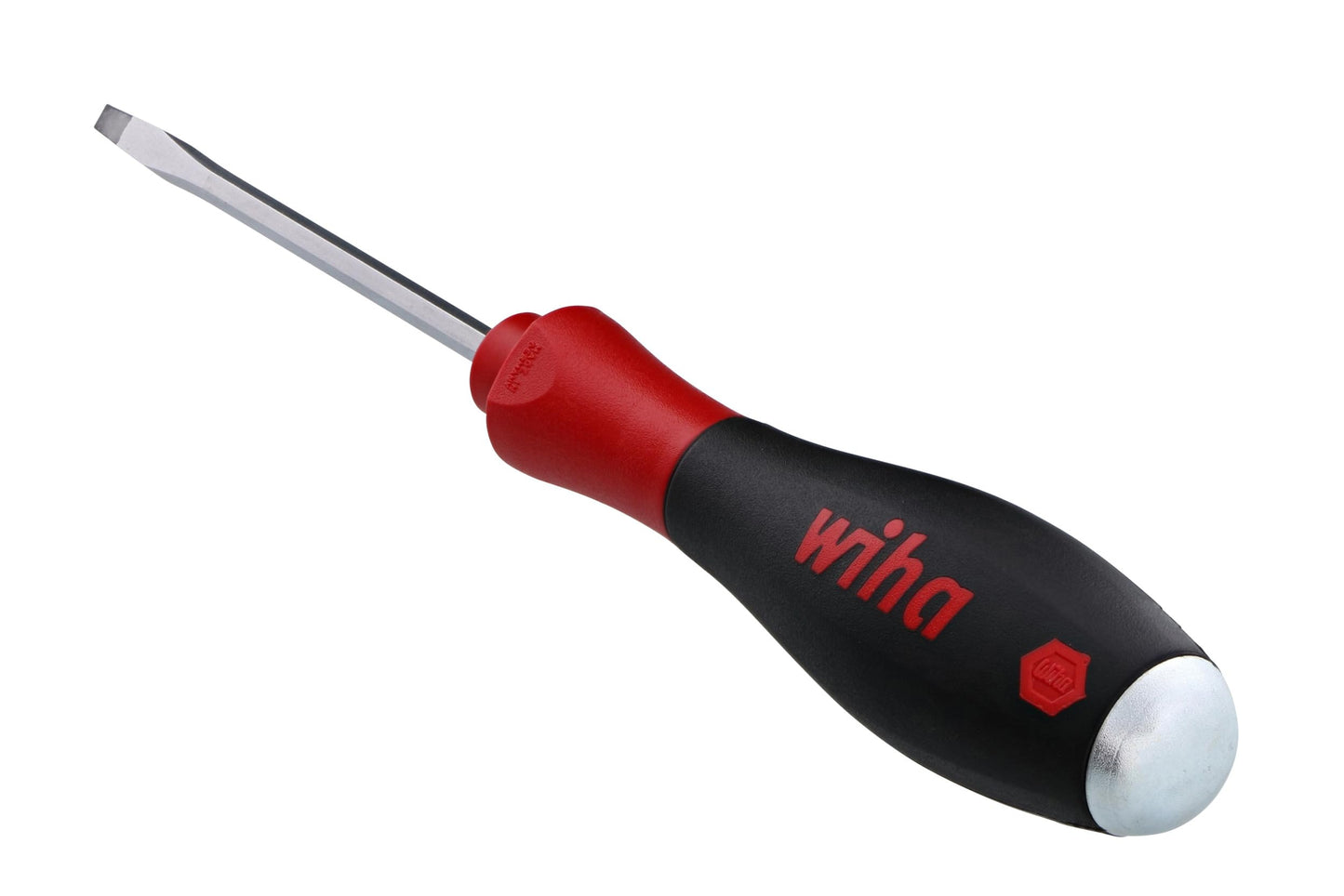 Wiha 53010 Slotted Screwdriver with SoftFinish Handle and Solid Metal Cap, 3.5 x 75mm