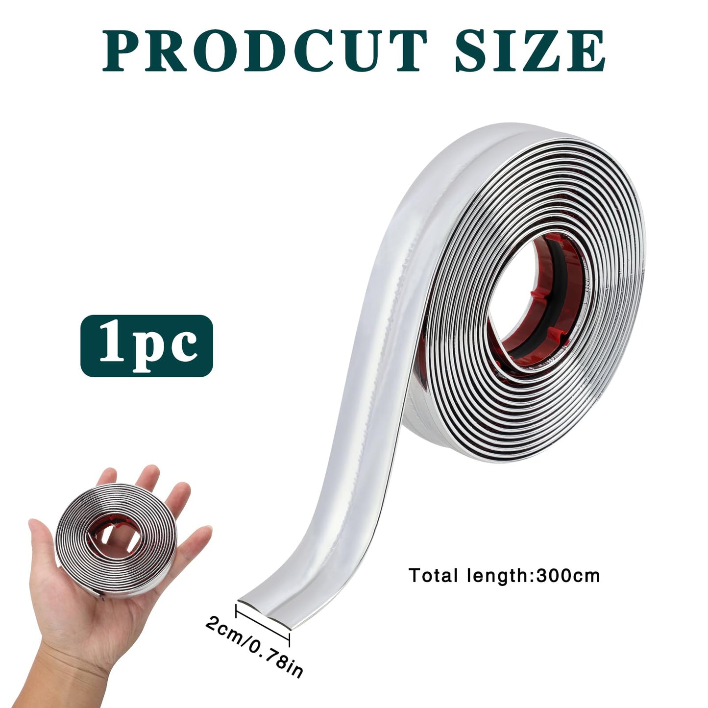 10 Ft/ 3 M Flexible Molding Trim, Self-Adhesive Peel and Stick Caulk Strip for Ceilings and Corners, Coving for Ceilings, Tile Edging Trim, Wall Trim for Living Room, Bedroom, Kitchen (Silver)