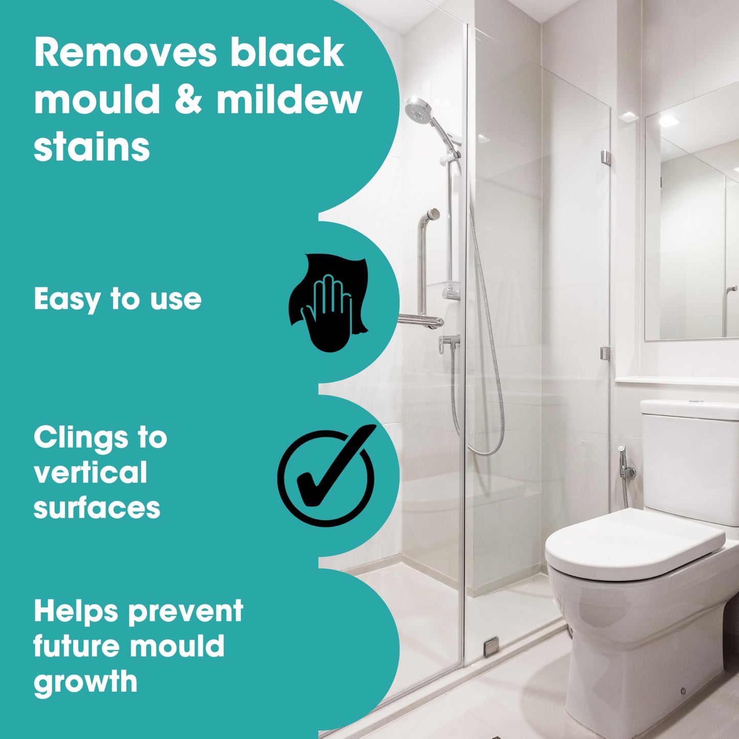 Furniture Clinic Household Mould Remover Gel - Stain Cleaner to Remove Black Mould or Mildew From Shower, Bathroom Silicone, Sink, Washing Machine Rubber Seal, Window Seals, Tile & Clean Grout - 120g