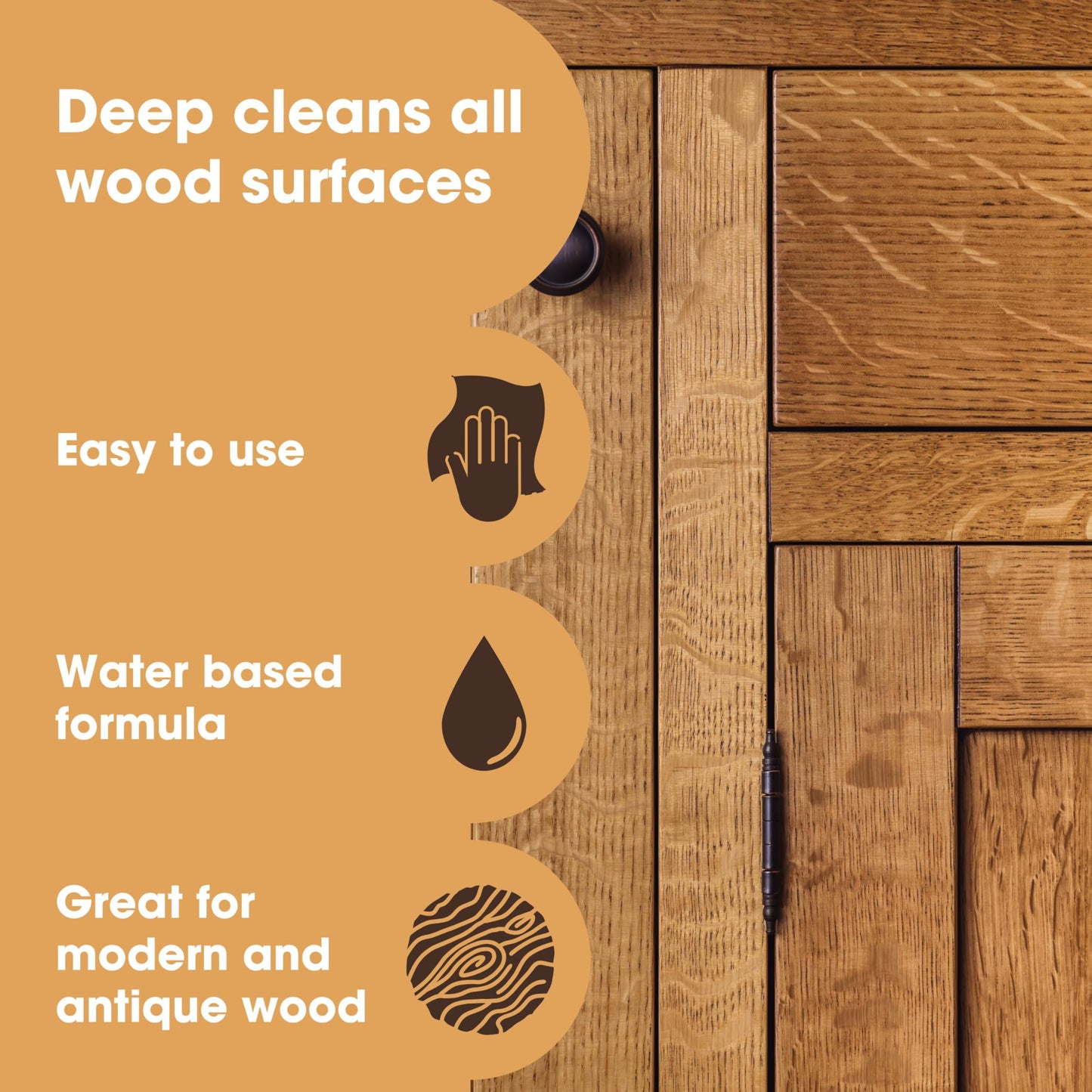 Furniture Clinic Wood Cleaner (250ml) | Restore & Clean Wooden Floors, Furniture, Blinds, Doors, Decking and Many other Wood Surfaces - Easily Remove Wax & Polish Build up, Grease and Grime