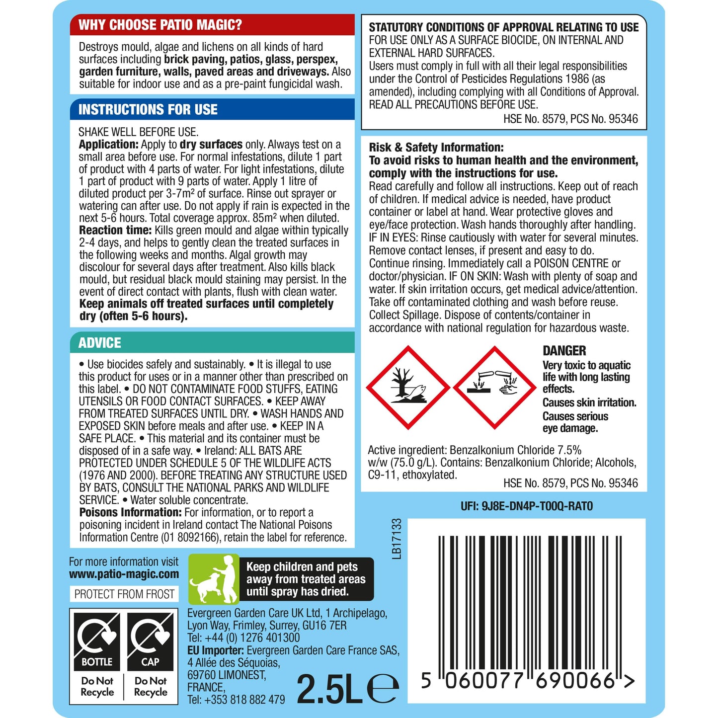 Patio Magic! 16491 Concentrate: Ideal for Patios, Paths and Driveways (Kills Algae and Lichens), 2.5 Litres