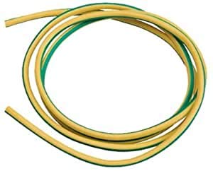 1 metre cut length of 4mm earth (CPC) sleeving green and yellow PVC