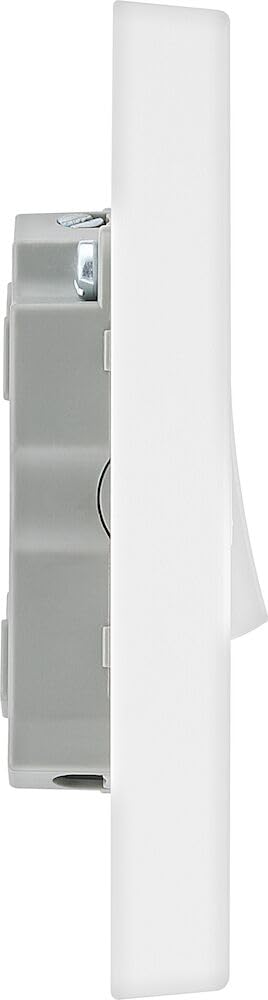 British General BG Electrical Fan Isolator Switch for Bathrooms and Ensuites, Triple Pole, Single Wide Rocker, Square Edge, Nexus 900 Series, White Moulded, 10A, 915