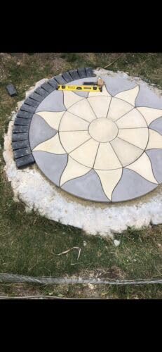 1.8m Aztec Sun Circle Paving Stones Garden Patio Feature Decor Landscaping Building Materials Decorative Stones Concrete Slabs (Delivery Exceptions)
