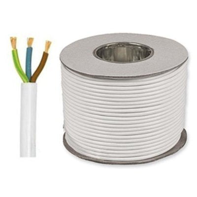 10 Meters of White 1.5mm 15 Amp 3183Y 3 Core Flexible Cable