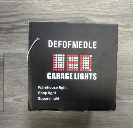 Rafow 200W LED Garage Light 1 Pack - 20000LM 6500K Deformable Ceiling Lighting Fixture with 12 Adjustable Panels - E26/E27 Bay Light for Garage | Basement | Shop | Workshop | Barn | Warehouse