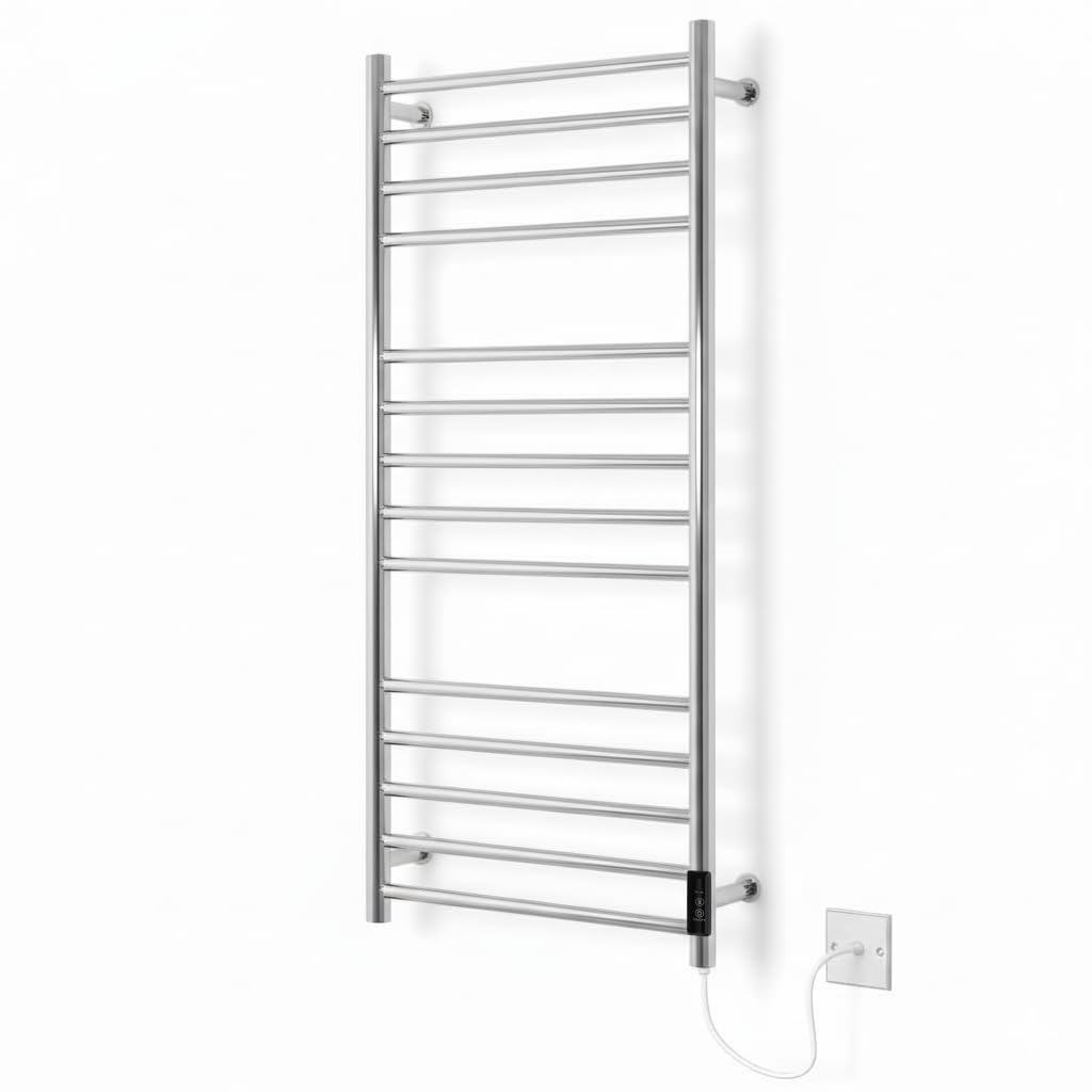 Manissa Siena Electric Stainless Steel Towel Rail H1000mm W500mm Mirror Polished Finish Electric Heated Towel Radiator