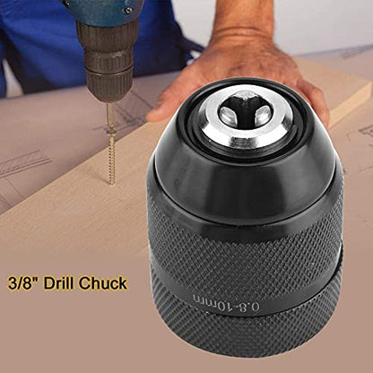 3/8" Thread 0.8mm-10mm Keyless Metal Drill Chuck for Hand Electric Drill