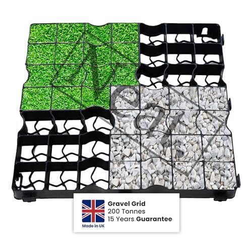 Plastic Shed Base Grid 20 (5m²) - Durable Driveway Mats for Lawn & Garden Path, Grass Grid Protection Mesh, Gravel Stabiliser Grids, Plastic Grass Mats, Garden Grid Paver for Greenhouse, Deck, Turf