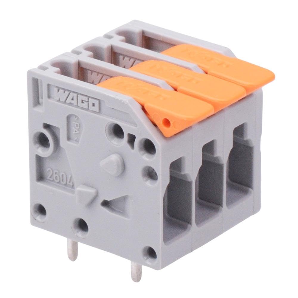 2604-1103 WAGO 3-Way 5mm Push-In PCB Terminal Block 4mm² 32A