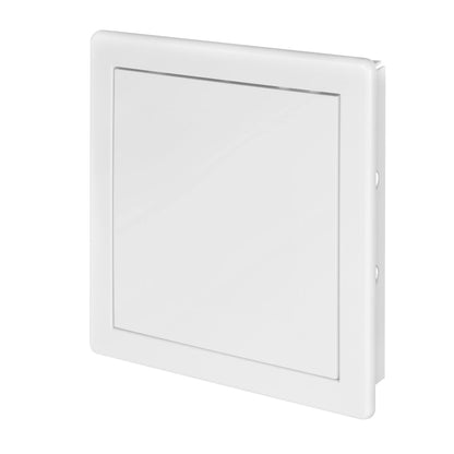 Awenta 200 x 200 mm Plastic Access Panel Door - White Opening Flap Cover Plate - Inspection Hatch - Door Latch - Concealed Hinge - Removable Door - Paintable Smooth Surface (8 x 8 Inches)