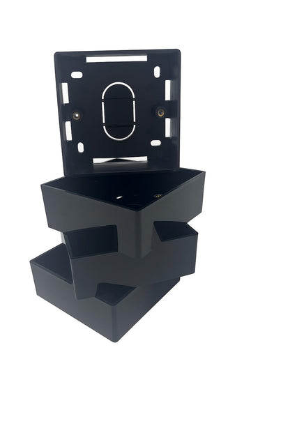 1-Gang Surface Mount Back Box – Black Pattress Box 86mm x 86mm x 32mm, Durable Wall-Mounted Electrical & Network Faceplate Housing (1)