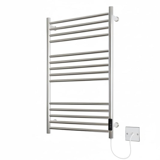 Manissa Siena 500w x 720h Stainless Steel Electric Heated Towel Rail Mirror Polished Finish Towel Radiator