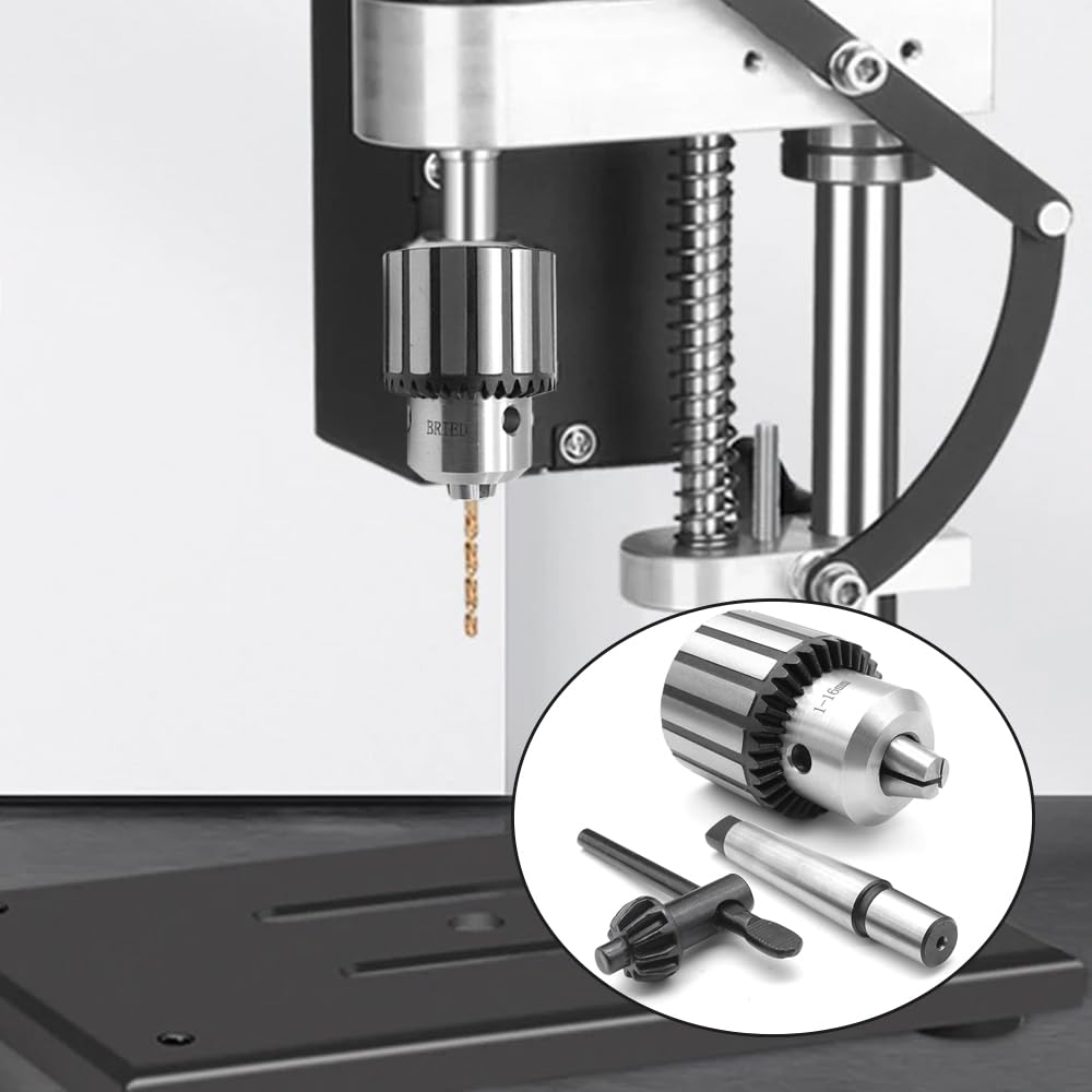 YDHfdc Heavy Duty Lathe Chuck - MT2-B16, 1-16mm Capacity, Stainless Steel, Arbor Key Type with Chuck Key and SDS Adapter Shank for Drilling Machines