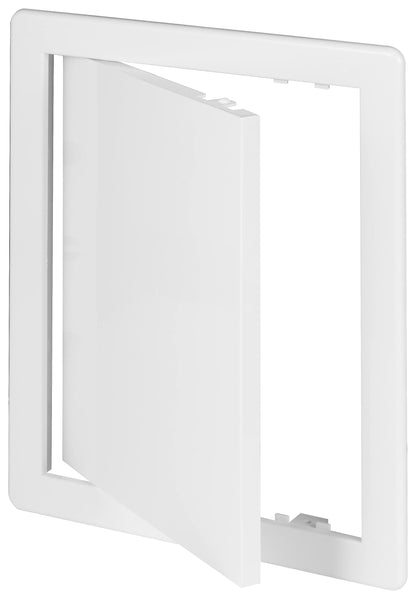 Awenta 200 x 200 mm Plastic Access Panel Door - White Opening Flap Cover Plate - Inspection Hatch - Door Latch - Concealed Hinge - Removable Door - Paintable Smooth Surface (8 x 8 Inches)