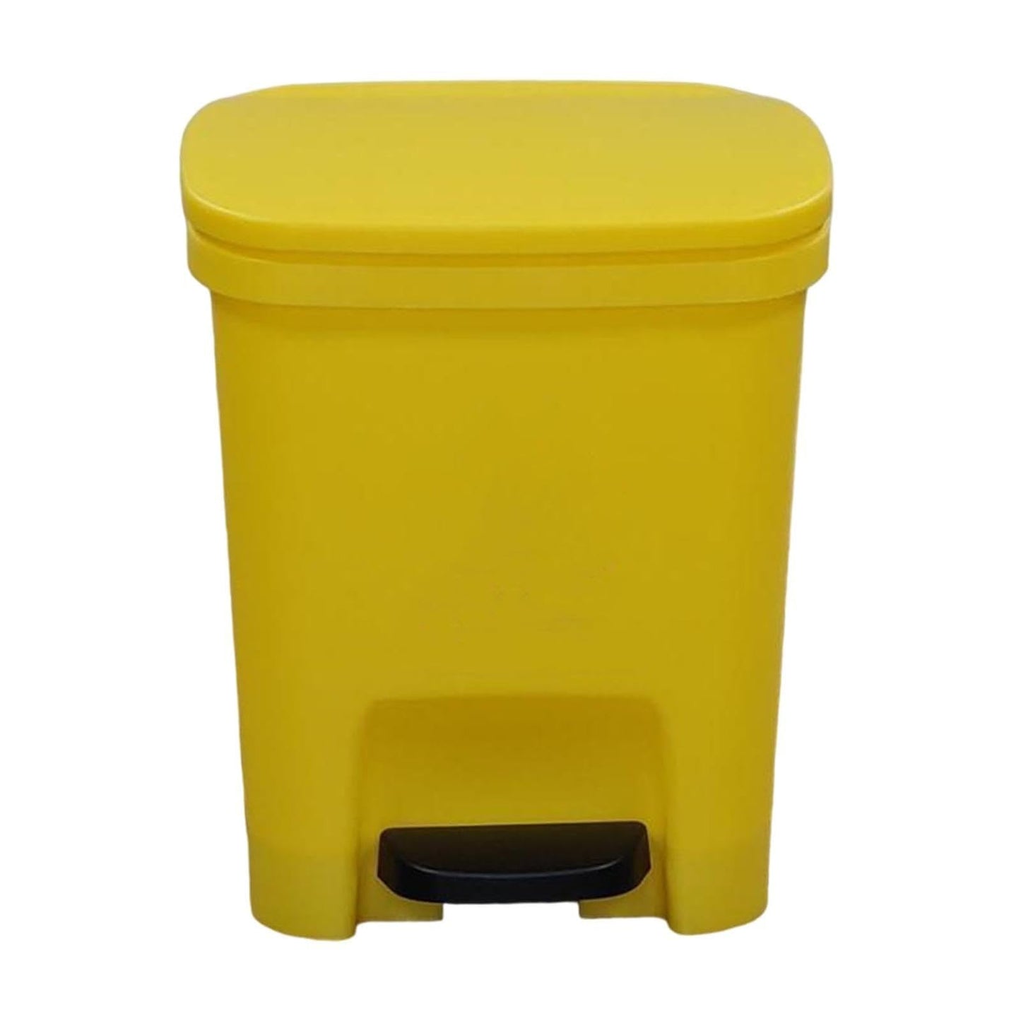 10 L Gallon Trash Can Plastic Step On Kitchen Rubbish Bin Black Compost Bathroom Rubbish Bin Kitchen Rubbish Solar Oxygen Cleaner (Yellow, One Size)