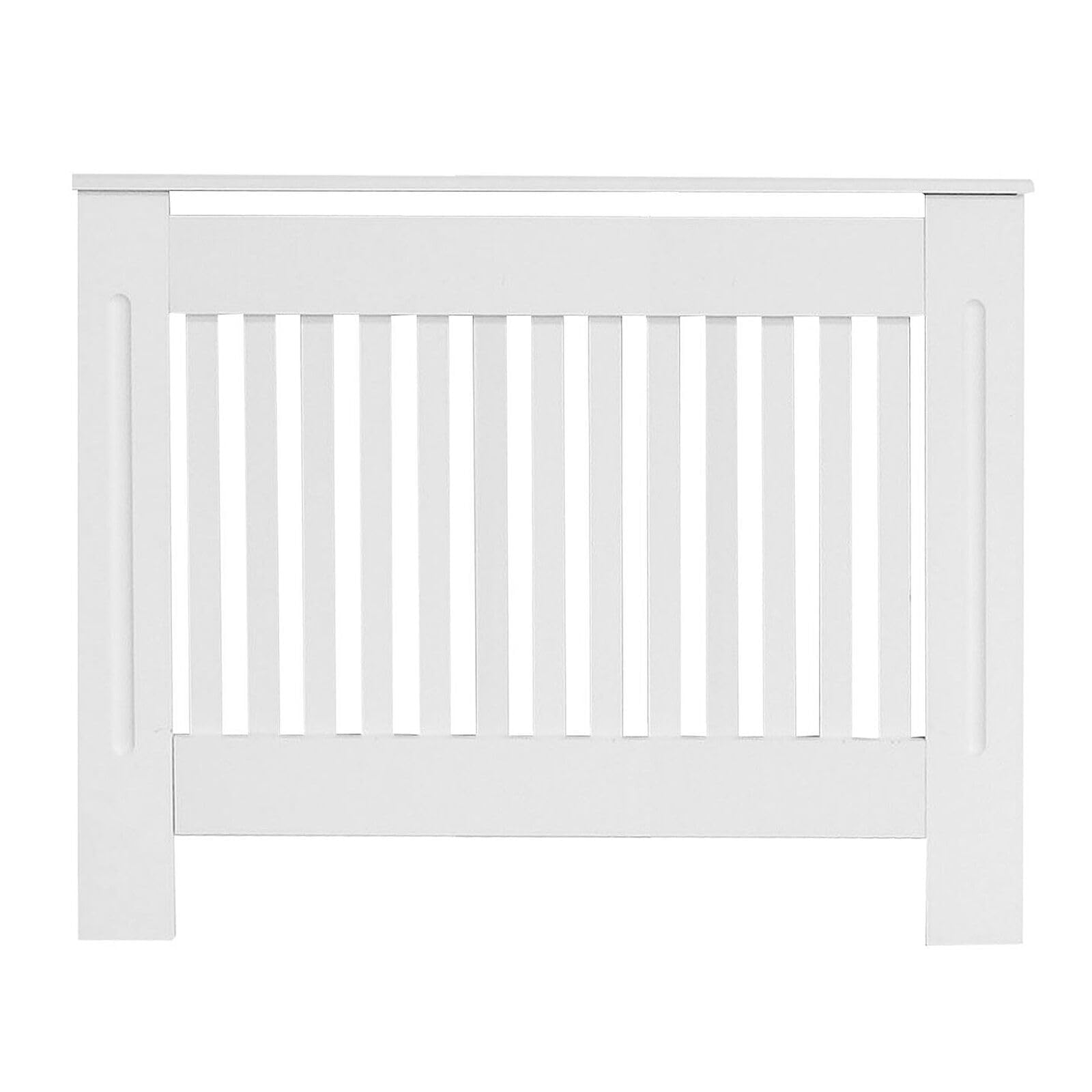 Radiator Cover Modern White Vertical Slatted Shelves MDF Cabinet Shelf for Living Room and Hallway Heating Covers