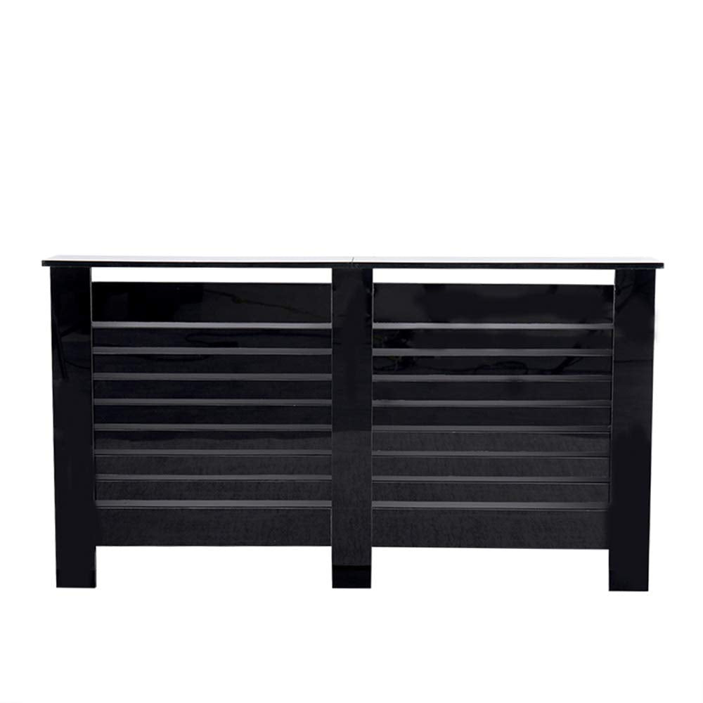 CFDZ Newry High Gloss Radiator Covers,in 4 Sizes,in 4 Colors,Wall Decorative Cabinet,Assemble Needed,78/111.5/151.5/172cmX19X82cm (Black-Large-151.5cm)