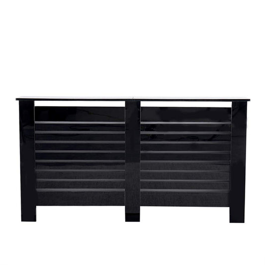 CFDZ Newry High Gloss Radiator Covers,in 4 Sizes,in 4 Colors,Wall Decorative Cabinet,Assemble Needed,78/111.5/151.5/172cmX19X82cm (Black-Large-151.5cm)