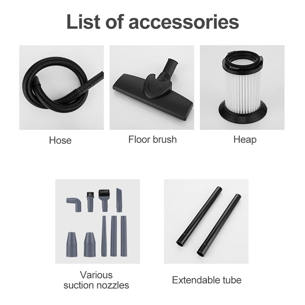 BEOSIOR 15L 800W Wet and Dry Vacuum Cleaner,3 In 1 Vacuum Cleaner with HEPA Filtration, 8m Power Cord, For Home Car Carpet Hard Floors Cleaning