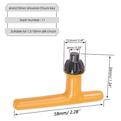 Mesee 3 Packs Drill Chuck Key Wrench Set, Universal Impact Chuck Keys Replacement 3 Sizes T Key Drill Press Wrench Repair Tools for 6mm/10mm 13mm 16mm Electric Drill Clamping Tool