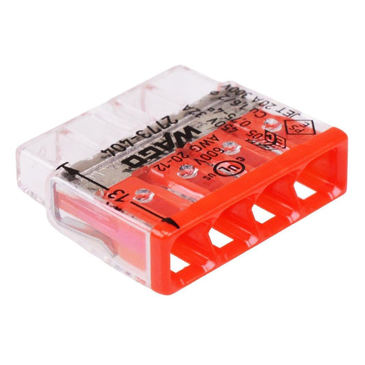 2773-404 WAGO Red Compact 4 Way Push Wire Connector 32A (Pack of 25)