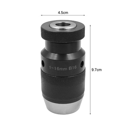 ZONADAH 1-16mm Keyless Drill Chuck B16 Taper Arbor, Heavy Duty Steel Self Tighten Lathe, Automatic Locking Keyless Adapter for Drill Press, Milling, CNC, Drilling Machine
