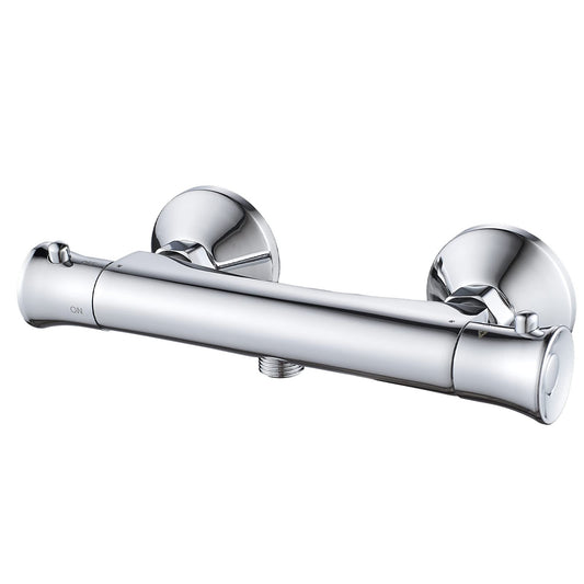 Thermostatic Shower Mixer Bar,NewEast Modern Wall Mounted Chrome Bar Valve Anti Scald,Hot Cold Water Mixer Constant Temperature Control for Bathroom