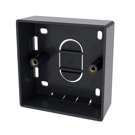 1-Gang Surface Mount Back Box – Black Pattress Box 86mm x 86mm x 32mm, Durable Wall-Mounted Electrical & Network Faceplate Housing (1)