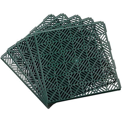 garden mile® Non Slip Modular Garden Path Tiles Patio Decking Interlocking Tiles Weatherproof Anti Slip Deck Board Waterproof Strong Robust Durable Plastic (Green x 20)