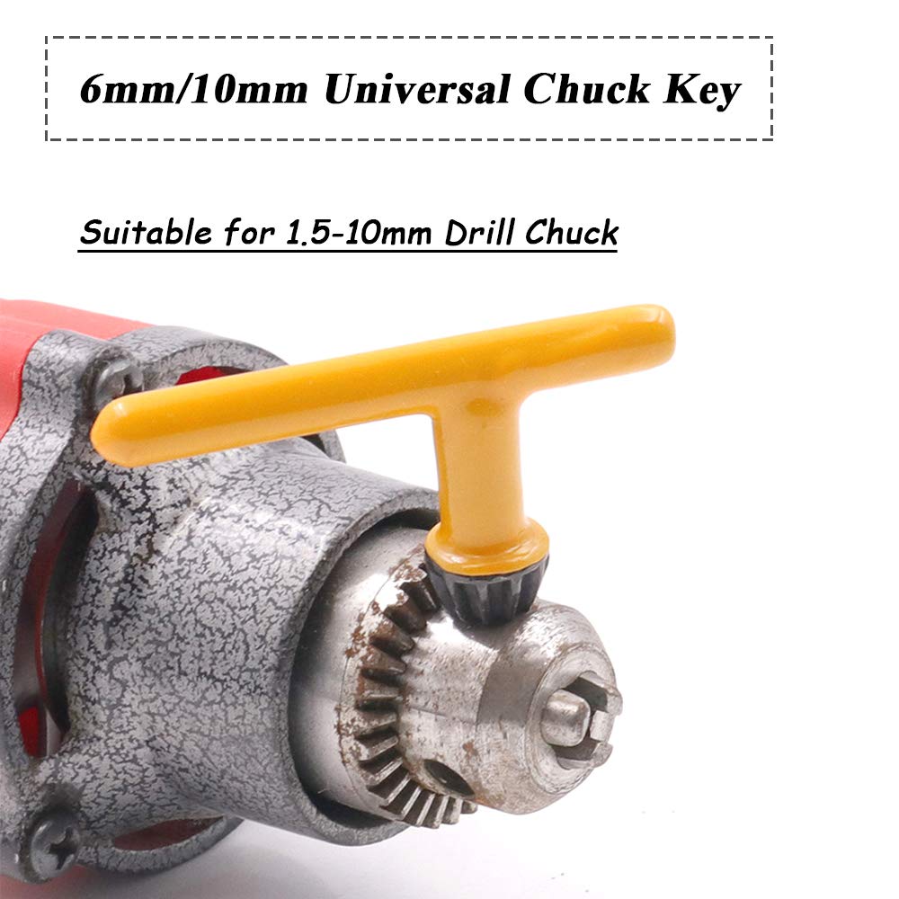 Mesee 3 Packs Drill Chuck Key Wrench Set, Universal Impact Chuck Keys Replacement 3 Sizes T Key Drill Press Wrench Repair Tools for 6mm/10mm 13mm 16mm Electric Drill Clamping Tool