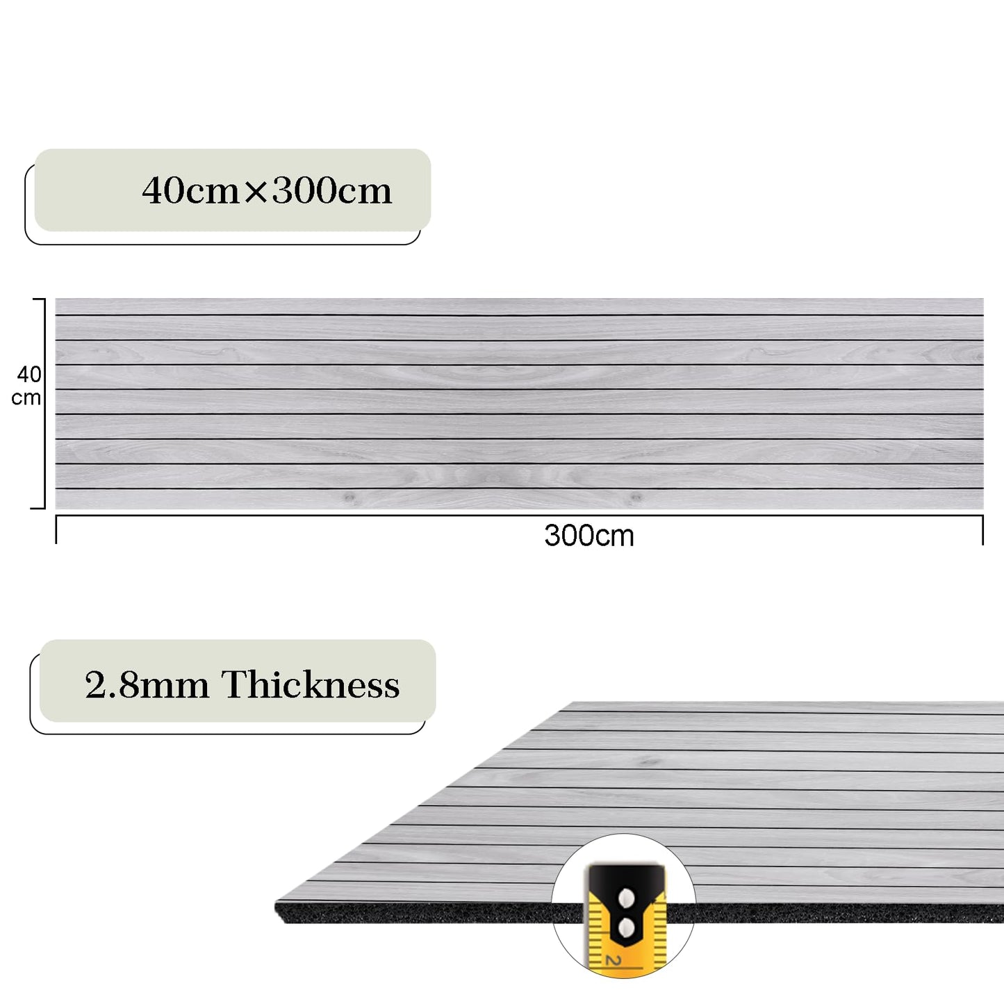 1 Pcs 40x300cm 3D Wood Effect Vinyl Self Adhesive Peel and Stick Wallpaper Wood Panels for Walls Ceiling Waterproof PVC Wall Panelling for Bedroom Living Room Kitchen Furniture Decor