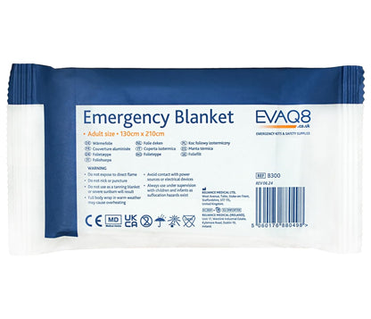 EVAQ8 Car Winter Essentials Pack – De-icer Spray, Ice Scraper, Demister Sponge, Foil Blanket & High-Visibility Vest in Bright Orange Bag