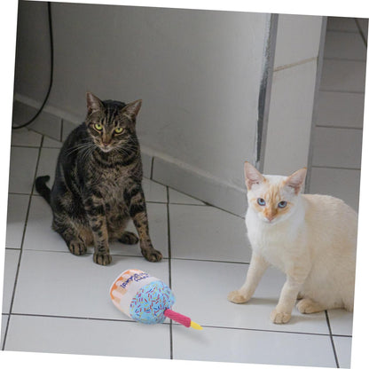 BESPORTBLE Plush Cat Chewing Toy Birthday Cake Shape Indoor Teething Fun for Cats Safe Soft for Engaging Playtime and Reducing Loneliness