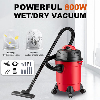 BEOSIOR 15L 800W Wet and Dry Vacuum Cleaner,3 In 1 Vacuum Cleaner with HEPA Filtration, 8m Power Cord, For Home Car Carpet Hard Floors Cleaning