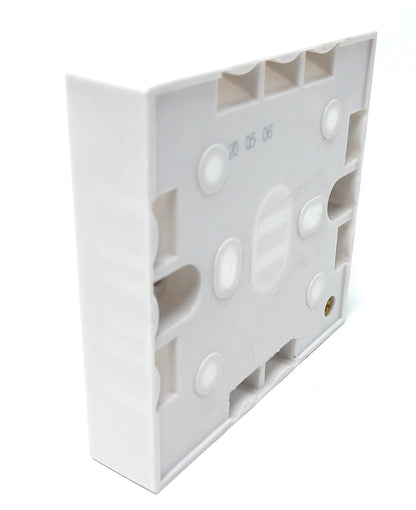 1 Gang Surface Mount Back Box Pattress Box 16mm x 85mm x 85mm White 1pcs