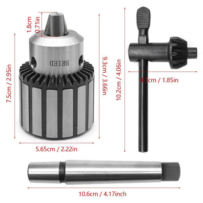 YDHfdc Heavy Duty Lathe Chuck - MT2-B16, 1-16mm Capacity, Stainless Steel, Arbor Key Type with Chuck Key and SDS Adapter Shank for Drilling Machines