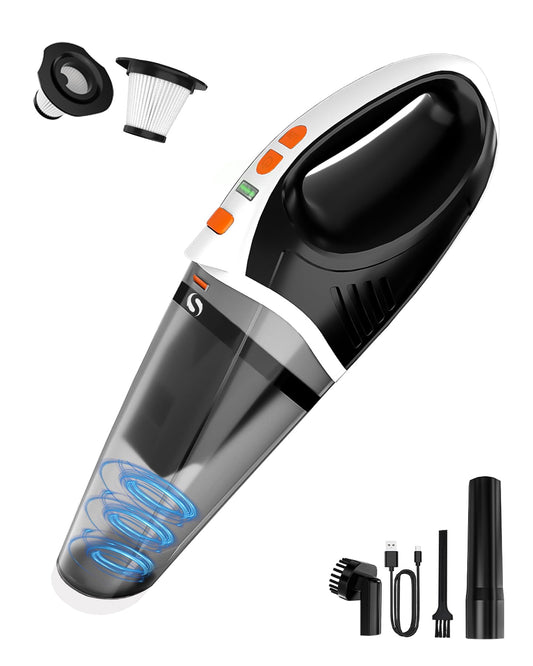SERVOMASTER Handheld Vacuum Cleaner, Car Vacuum Cleaner Cordless Powerful, Portable Lightweight Hand Held Vacuums with LED Light, Mini Handheld Vacuums for Car Home Office Pet