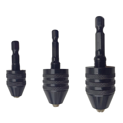 3 Pcs Keyless Drill Chuck Set, for 0.3-3.6mm 0.3-6.5mm 0.3-8mm Bit, 1/4 Inch Hex Shank Chuck Conversion Adapter for Air Screw Driver Manul Drill