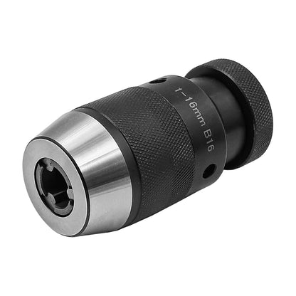 ZONADAH 1-16mm Keyless Drill Chuck B16 Taper Arbor, Heavy Duty Steel Self Tighten Lathe, Automatic Locking Keyless Adapter for Drill Press, Milling, CNC, Drilling Machine