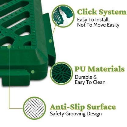 garden mile® Non Slip Modular Garden Path Tiles Patio Decking Interlocking Tiles Weatherproof Anti Slip Deck Board Waterproof Strong Robust Durable Plastic (Green x 20)