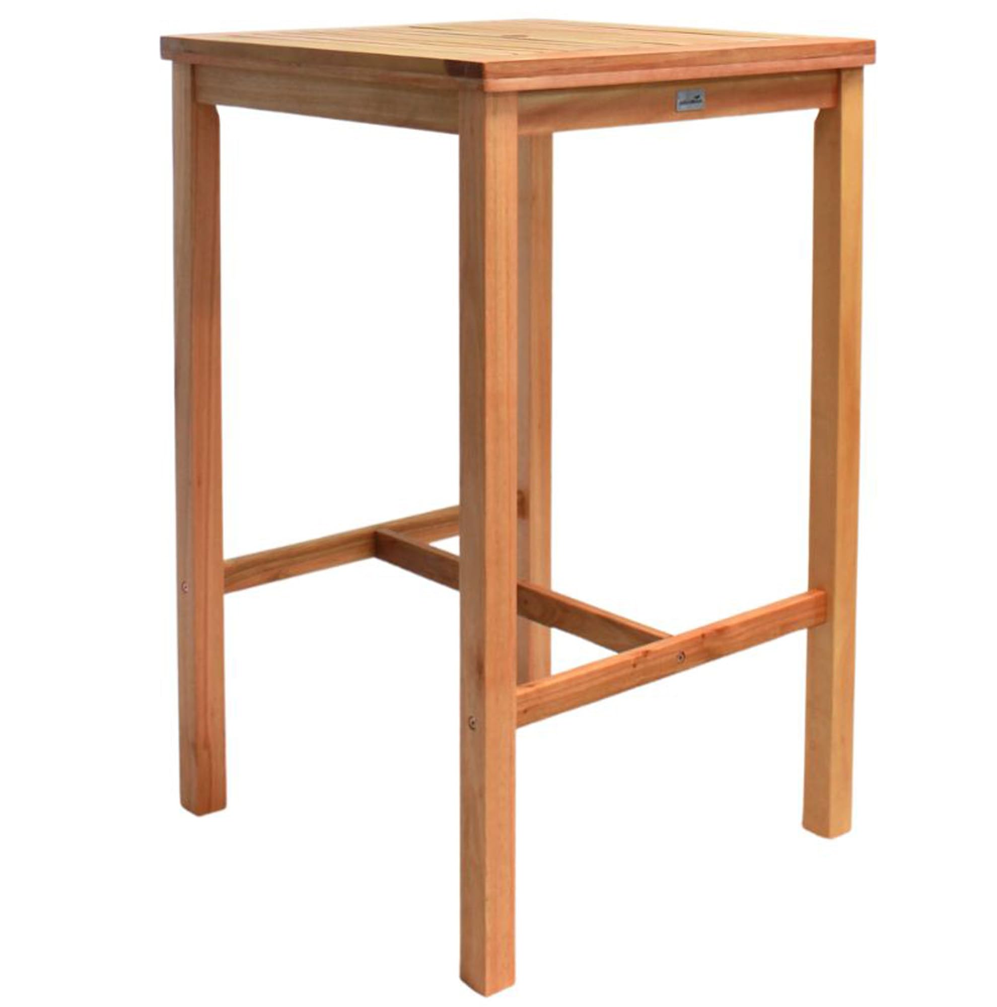 BrackenStyle Melton 4 Person 70cm Square Hardwood Bar Height Garden Table Clear Finish - Wooden Outdoor Patio Dining Table - Commercial Standard