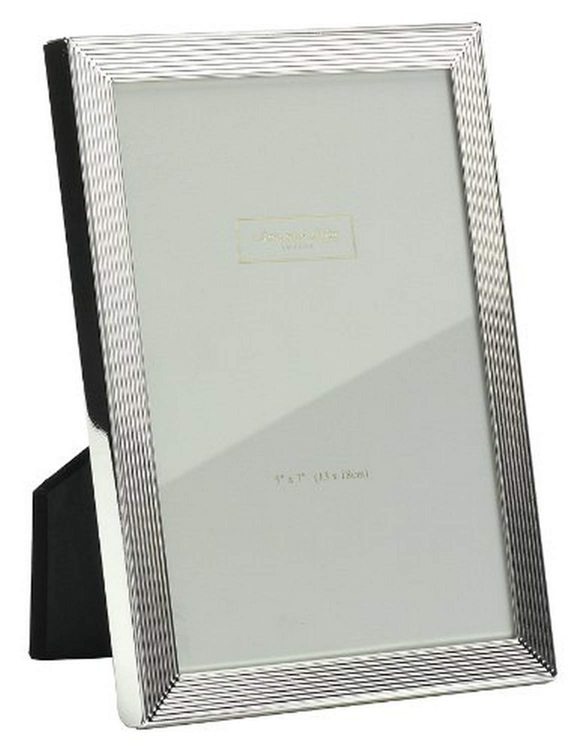 Addison Ross Herring Bone Photo Frame 8x10cm - Portrait or Landscape Display - Ideal Picture Frames for Gifting - Gift for Weddings, Birthday, Anniversary - Modern Design - Silver - 5mm