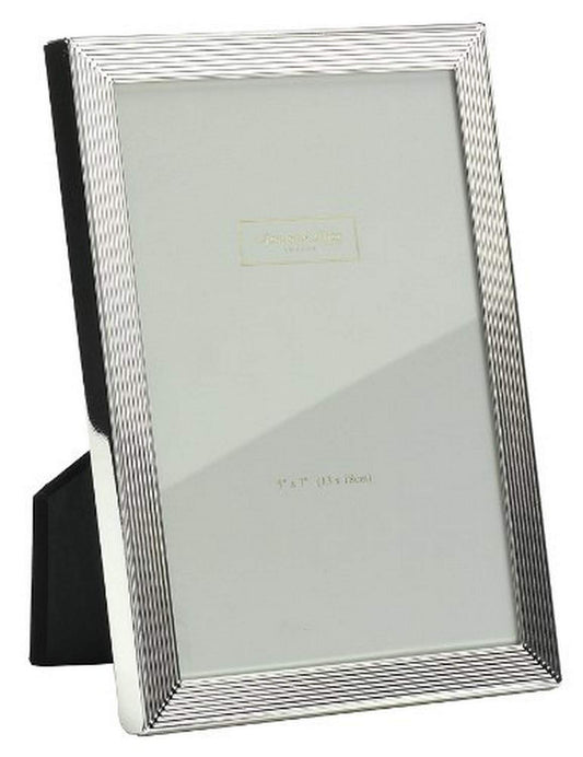Addison Ross Herring Bone Photo Frame 8x10cm - Portrait or Landscape Display - Ideal Picture Frames for Gifting - Gift for Weddings, Birthday, Anniversary - Modern Design - Silver - 5mm