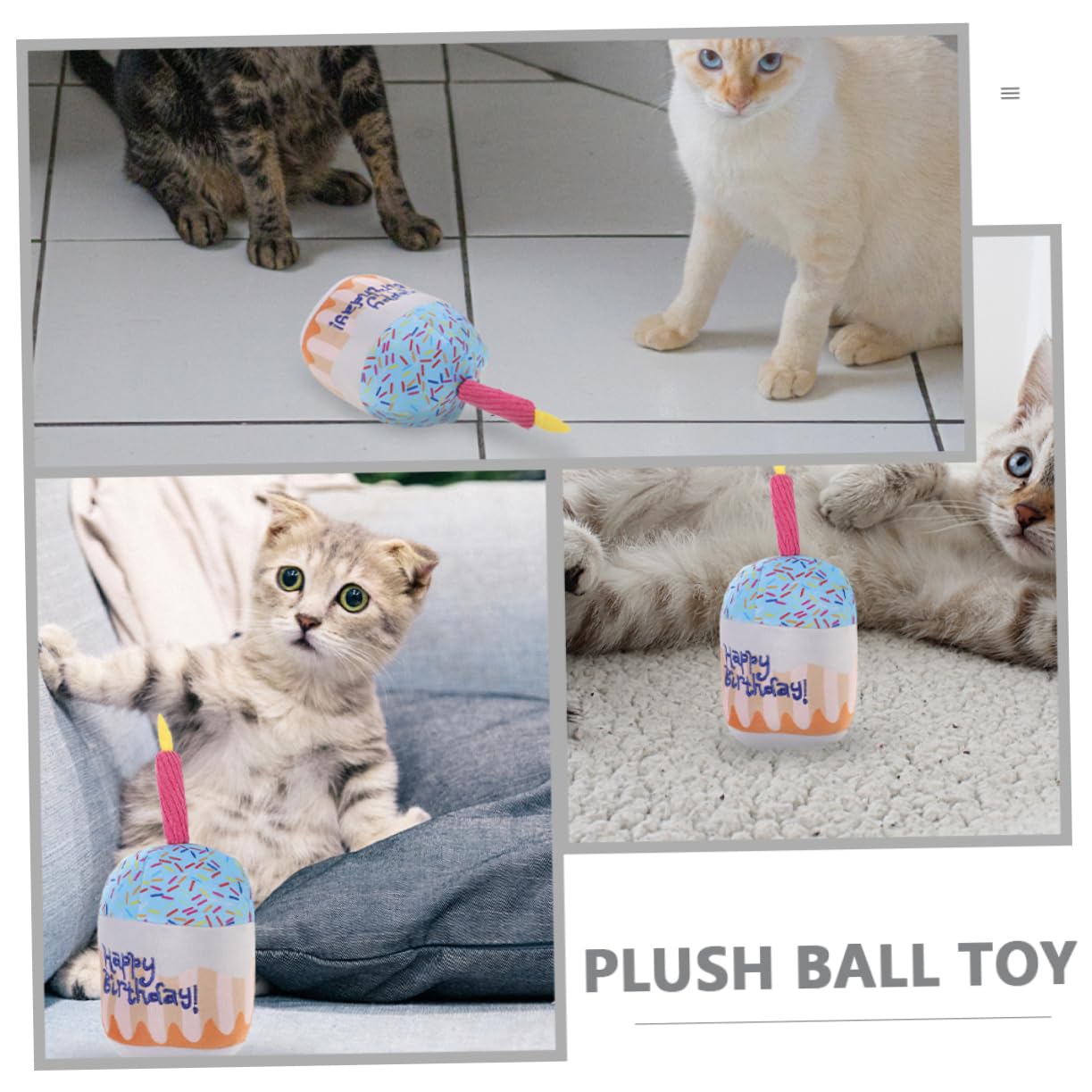 BESPORTBLE Plush Cat Chewing Toy Birthday Cake Shape Indoor Teething Fun for Cats Safe Soft for Engaging Playtime and Reducing Loneliness