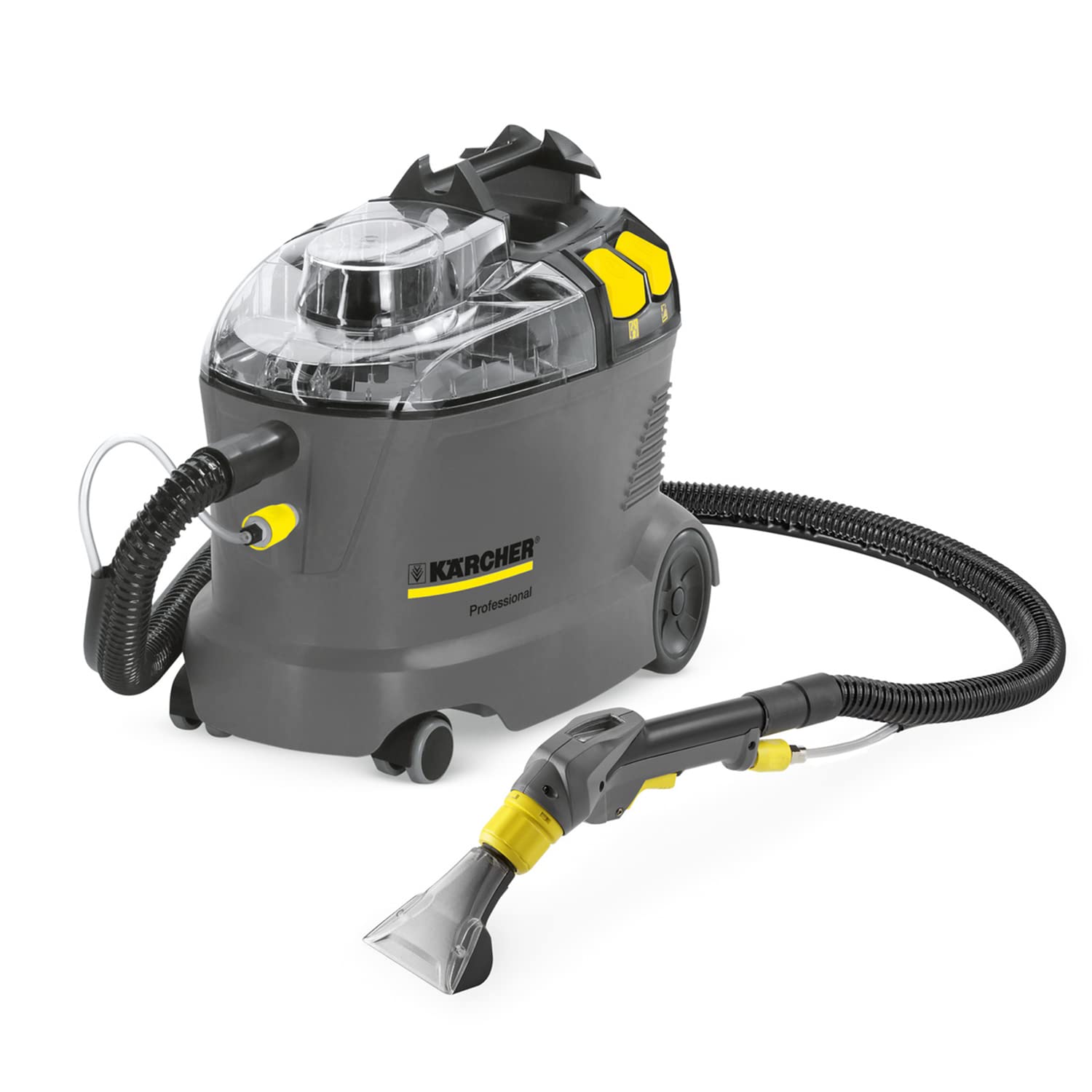 Kärcher Puzzi 8/1 C Drum 1200W Black,Grey,Yellow - Vacuum Cleaners (Drum, Wet, Professional, Carpet, Hard Floor, Black, Grey, Yellow, Water)