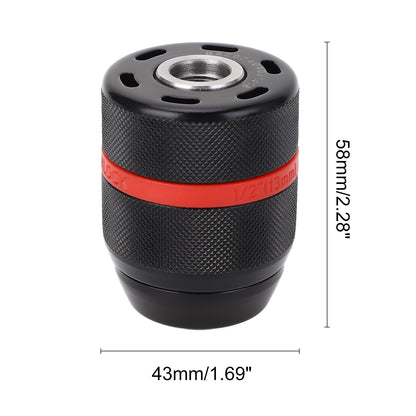Keyless Chuck Adapter 1/2-20UNF to 13mm Self Tightening Converter for Power Drills Workshop Tools