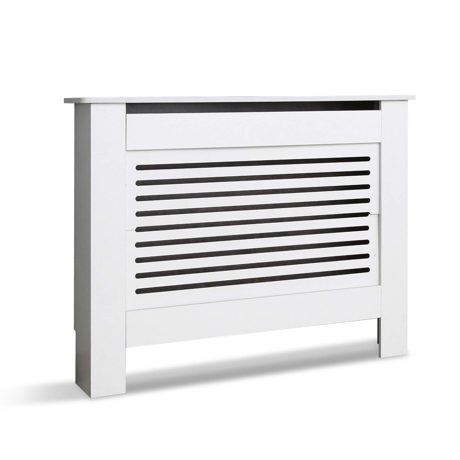 Mondeer Radiator Cover, Cabinet MDF Horizontal Modern White Decorative for Living Room Bedroom M(109cm)